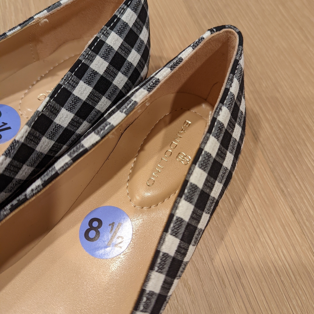 Black and White Checkered Women's Flats - Picture 8 of 10